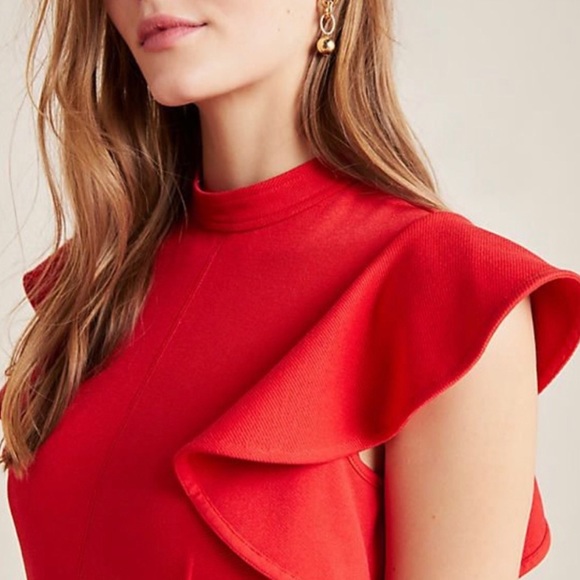 Anthropologie Maeve Deena Mini Dress Red NWT - Picture 4 of 11